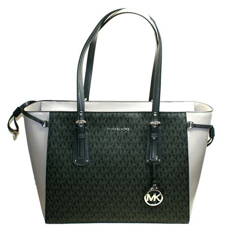 michael kors black and grey totes|Michael Kors black nylon tote.